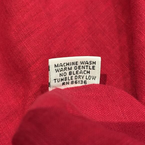 Bryn Walker Linen Marina High Low Dress Raspberry Pink Large Pockets - Picture 6 of 7